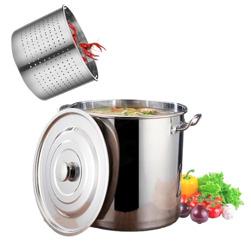 Casseroles Robustes de Plusieurs Tailles, poêle à pâtes, Batterie de Cuisine Domestique, Kit de friteuse à Dinde, marmite à Asperges, cuiseur Vapeur en Acier Inoxydable, 30 cm