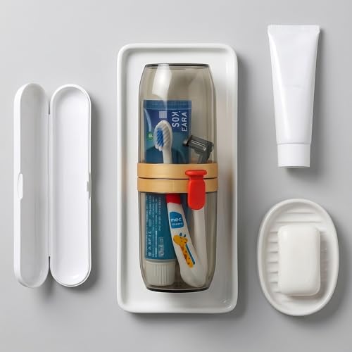 Image of Germ Protection Portable Transparent Toothbrush Cover Case - Anti-Bacterial Design, Travel Friendly, Dustproof, Lightweight & Easy Storage