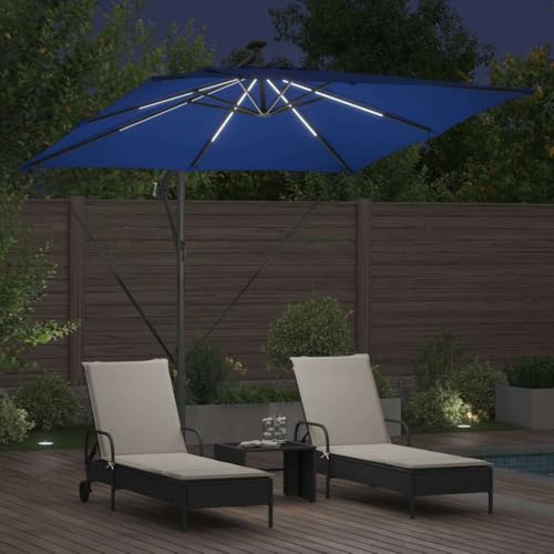 Sombrilla resistente al viento con protección UV y luz LED 4