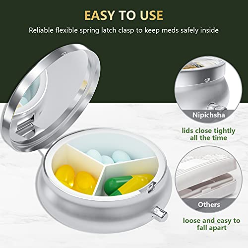Image of Pill Box, Small Pill Case for Purse & Pocket, Travel Medicine Organizer | Cute Travel Medicine Organizer, Portable Medicine Container Holder to Hold Vitamins, Medication, Fish Oil & Supplement