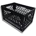 Authentic 19x13x11 6 Gallon 24 Quart Rectangular Dairy Milk Crate (BLACK)
