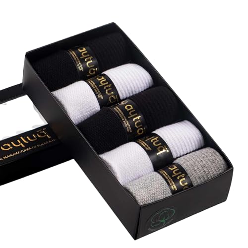 Men's Cotton 5 Pairs Of Custom Boxed Towel Booties Socks