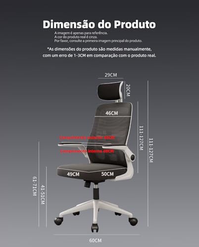 Cadeiras de escritório em casa com rodas, cadeira de mesa ergonômica com encosto alto com suporte lo
