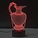 Créatif 3D Bouilloire Nuit Lampe Art Déco Lampe Lumières LED Décoration Lampes Touch Control 7 Couleurs Change Veilleuse USB Powered Enfants Cadeau Anniversaire Noël Cadeaux