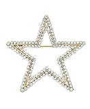 [ジュエリーショップエム] ブローチ ピンバッジ レディース シンプル モチーフ アクセサリー 日本製 シルバー ラインストーン スター pin03-J-G