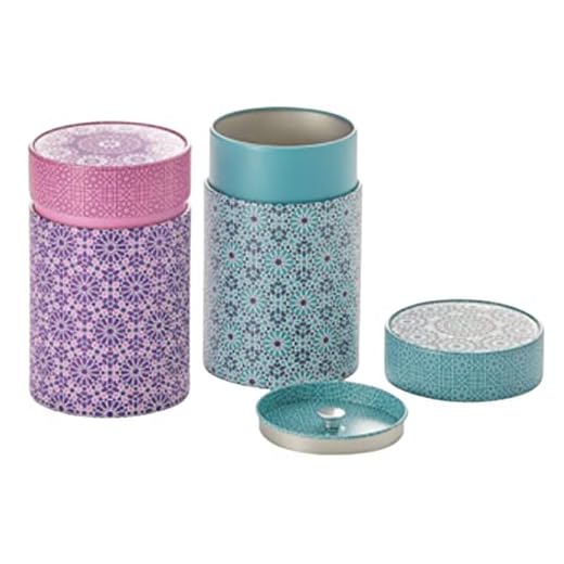 Eigenart AND75117 Juego de 2 latas de té Andalucía, 75 x 117 mm, tonos azul-lila, para 150 g