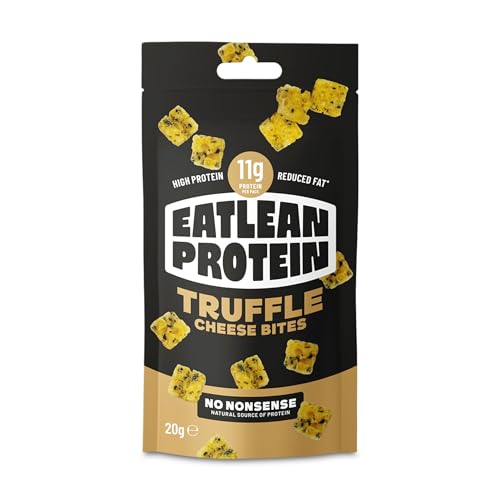 Eatlean – Cheese Bites, Truffle Flavour Cheese Snacks with 11g of Protein, Vegetarian, Gluten-Free, and Keto Snacks, 83 Calories, 4g of Fat, 20g Bags, 5-Pack