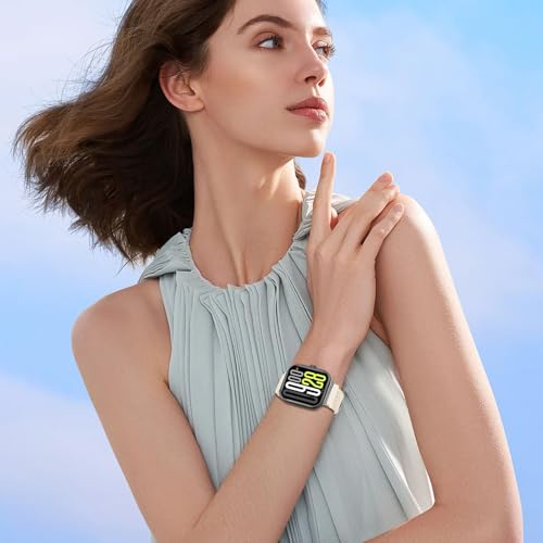 chinbersky Geflochtenes Armband Kompatibel mit Xiaomi Smart Band 8 Pro/9 Pro/Xiaomi Redmi Watch 5/4, Nylon Magnetisch Stoff Elastisches Sport Nylon Ersatzband für Herren Damen