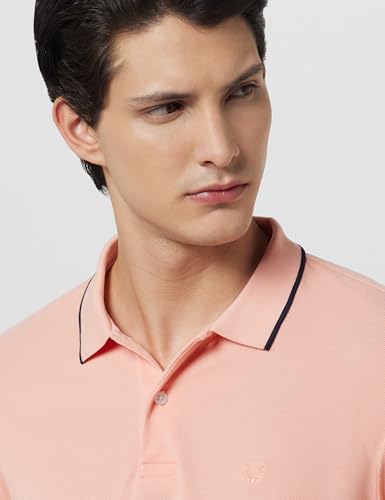 Image of Allen Solly Men's Solid Polo T‑Shirt | Regular Fit | Premium Fabric | Signature Sleeve Detail | Smart Casual Wear