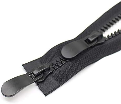 YaHoGa #8 30 Inch Two Way Separating Plastic Zippers for Sewing Coat Jacket Zippers Heavy Duty Long Resin Zippers (30")