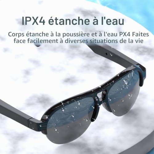 Jectse Lunettes Intelligentes AI, Lunettes Intelligentes avec et Bluetooth, Lentilles de Filtrage de Lumière Bleue Lunettes de Soleil Intelligentes pour Hommes Femmes, Voyage – vue 5