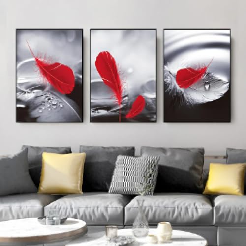 Affiches et impressions modernes KEBIA | Toile plume rouge haute définition 60x80cm