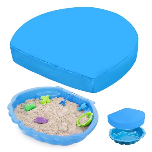 LCUHAVA Sandkasten Abdeckung Muschelform 100 * 15cm Abdeckplane Sandkasten Rund Blau Sandkastenabdeckung Sandkastenplane Geeignet für Wasser, Muscheln und Sand