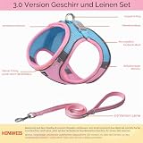 AIITLE Dog Harness, No-Pull Cat Harness with a Leash, Adjustable Reflective Dog Vest, Cat Harness Escape Proof, Outdoor Walking, Running,Training for Extra Small Dogs and House Cats Pink XXXS - 3