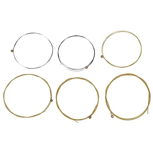 optique Lot de 6 cordes en métal pour guitare acoustique 1 m 1 m - Les Beatles, Paul McCartney, John Lennon, RIngo Starr, George Harrison optique Lot de 6 cordes en métal pour guitare acoustique 1 m 1 m