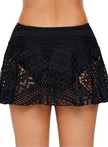 Lopie Women Lace Crochet Swim Skirt Bikini Bottom Swimsuit Board Shorts Skort Swimdress4