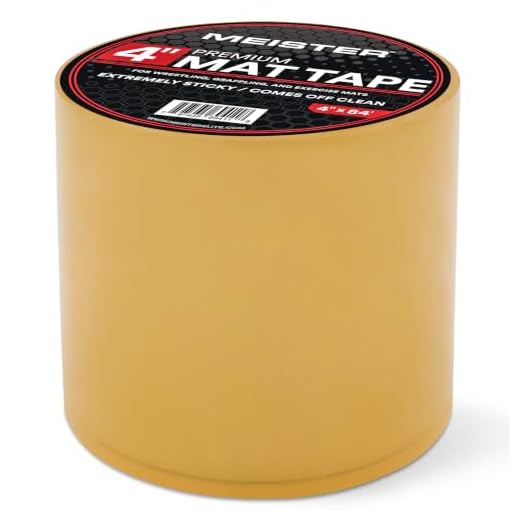 Meister Premium Mat Tape for Wrestling, Grappling and Exercise Mats - Clear - 4" x 84ft - 1 Roll