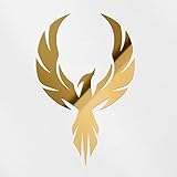 Transparent Decal Stickers of Phoenix Geometry (Metallic Gold) Premium Waterproof Vinyl Decal Stickers for Laptop Phone Accessory Helmet Car Window Mug Tuber Cup Door Wall Decor ANDstic073843GO040522