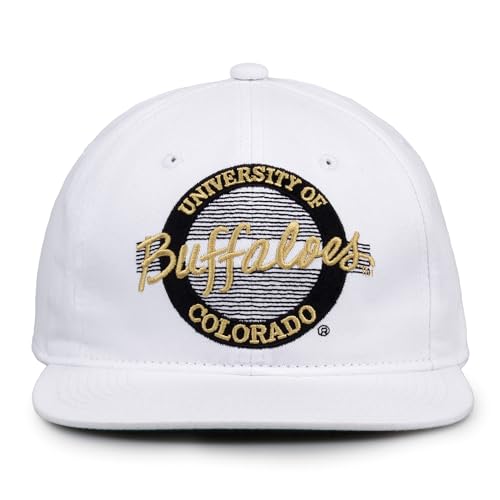 The Game NCAA Colorado Buffaloes Retro Circle Design Hat, Adjustable One Size, White
