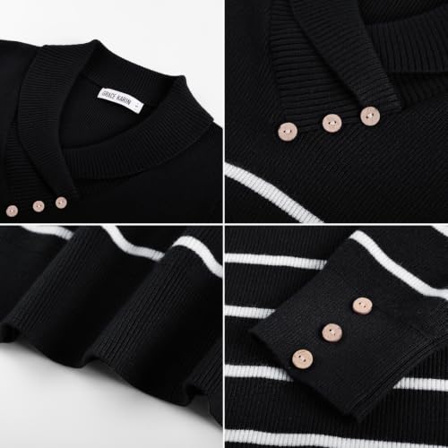 Image of GRACE KARIN Women Fall Long Sleeve V Neck Collar Knit Pullover Sweaters