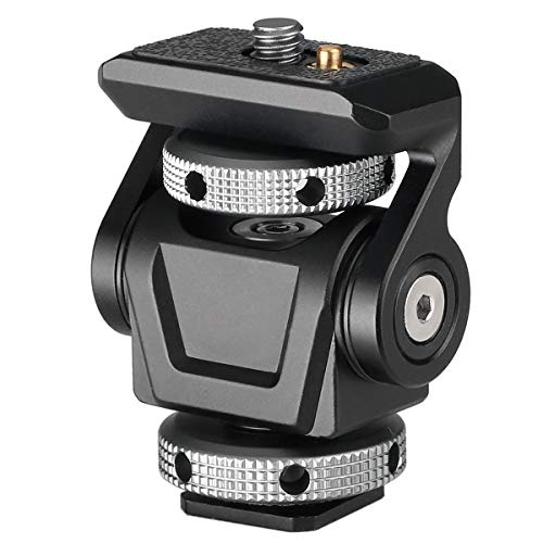 DSLR Camera Field Monitor Mount Holder with Cold Shoe for 5 inch and 7 inch Monitor, Swivel 360° and 90° Tilt for Video Shooting Photography Accessories