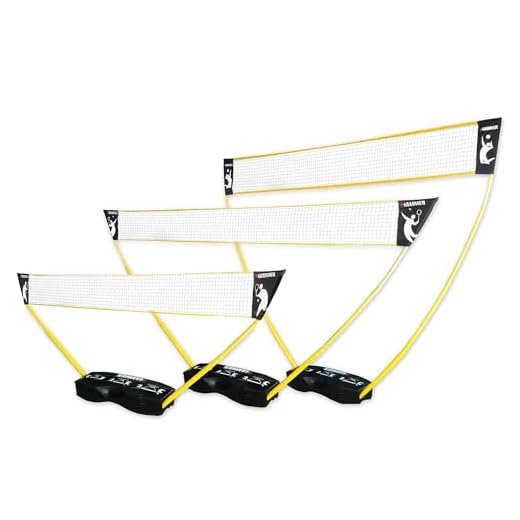 Hammer 3 in 1 Netze-Set - Mobiles Volleyball-, Badminton- und Tennisnetz