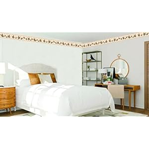 Dundee Deco DDAZBD9225 Peel and Stick Wallpaper Border Abstract Beige Brown Stars Wall Border Retro Design 15 ft x 7 in 457m x 1778cm Self Adhesive