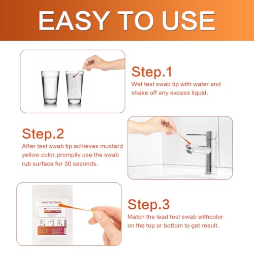 Hebafri LAB SWABS Lead Test Kit For Dishes, 10 Pcs Rapid Lead Test Swabs, Dip In Water Lead Testing Kit thumb #2
