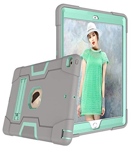 Ipad 10.2 2021/2020/2019 Case,Uzer Heavy Duty Shockproof Silicone High Impact Resistant Three Layer Case With Kickstand For Ipad 9Th /Ipad 8Th /Ipad 7Th Generation (10.2 Inch, 2021/2020/2019 Model) #TOP6