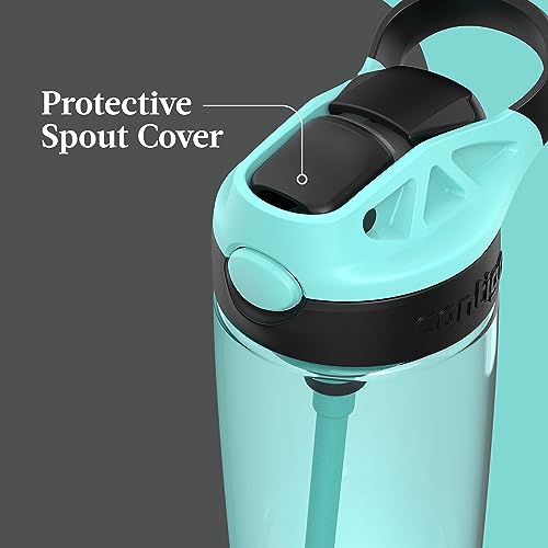 Image of Contigo Aubrey Kids Dinos & Sharks Cleanable Water Bottle with Silicone Straw Spill-Proof Lid Dishwasher Safe 14oz 2-Pack (Pack of 4)