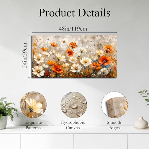 Impression sur toile moderne fleur végétale grand format pour bureau - 4