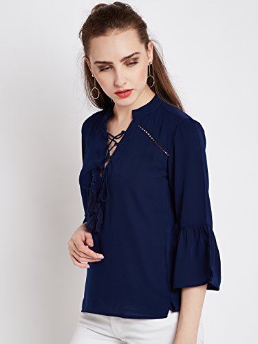 Image of RARE Women Navy Blue Solid Top