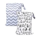 Little & Lourdes 2-Pack Travel Laundry Leakproof Wet Bags, Wet Dry Bag for Baby Diapers Sports Worko