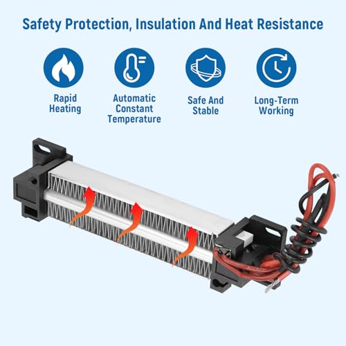 Plplaaoo 220V 250W PTC-Heizelement,PTC Keramischer Lufterhitzer, PTC-Lufterhitzer-Heizelement mit konstanter Temperatur, Isoliertes PTC Heizung mit Keramischem, elektrische Heizung