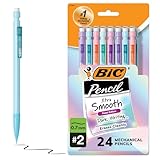 BIC® Xtra-Smooth Mechanical Pencils, Medium Point, 0.7 mm, #2 Lead, Assorted Pastel Barrel Colors, Pack Of 24 Pencils