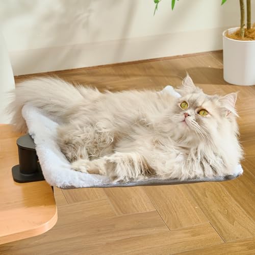 CATISM Hängebett für Katzen 360 ° drehendes Schreibtisch Katzenbett Katzenliege Katzenhängematte katzenkorb zum schlafen Katzen Hängematte Bett 35x35cm bis 20 kg