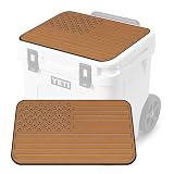USATuff SeaDek EVA Mat Cooler Pad fits YETI 48 Roadie w/Wheels | Peel & Stick Application | Non Slip Comfort Accessories - US Flag (Mocha-Black)