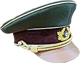 WW2 German Army General Visor Cap, Green and Brown, 7 1/4 inches