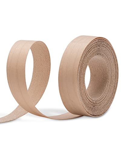 Image of Birch Edge Banding, 3 /4 inch x 10ft Pre-Glued Birch Wood Veneer Edge Banding, Flexible Veneer Edging with Strong Hot Melt Adhesive, Iron-on Wood Veneer Tape for Furniture Restoration