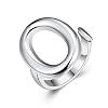Handmade Rings 925 Sterling Silver Statement Rings Adjustable Chunky Stacking Band Ring for Women