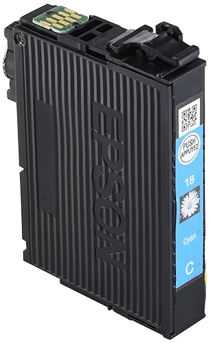 Epson 18 Pâquerette Cyan, Cartouche d'encre d'origine, XP-30 XP-102 XP-202 XP-205 XP-212 XP-215 XP-225 XP-302 XP-305 XP-312 XP-315 XP-322 XP-325 XP-402 XP-405 XP-412 XP-415 XP-422 XP-425