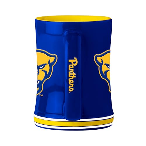Image of Logo Brands NCAA Pittsburgh Panthers 14 oz Relief Coffee Mug - Officially Licensed Mug, Sculpted 3D Logo and Team Colors - Comfortable Handle and Glossy Finish for College Sports Fans