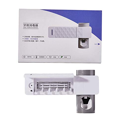 A escova de dentes UV esteriliza, organizador fixado na parede do suporte de escova de dentes do ban