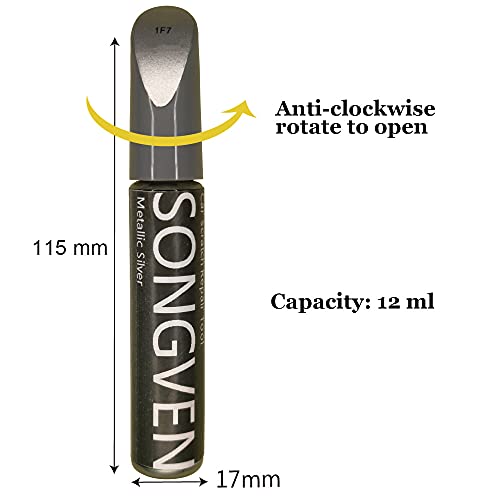 Car Touch Up Paint Pen Silver Auto Scratch Remover Pen 1F7 Auto Scratch Repair Kit For Deep Scratches Trucks Motorcycles Boat Cars Scratch Repair Easy Repair (For Toyota Corolla, Metallic Silver) #TOP4