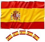BIORYC ® Bandera Grande para Exterior de Poliéster Densidad 110g/cm² reforzada + Regalo. Bandera con 2 Ojales Metálicos. Ideal para Balcón. Regalo Dia del Padre. Mundial 2026 (1_UD)
