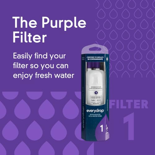 everydrop by Whirlpool Ice and Water Refrigerator Filter 1, EDR1RXD1, Single-Pack , Purple view 3