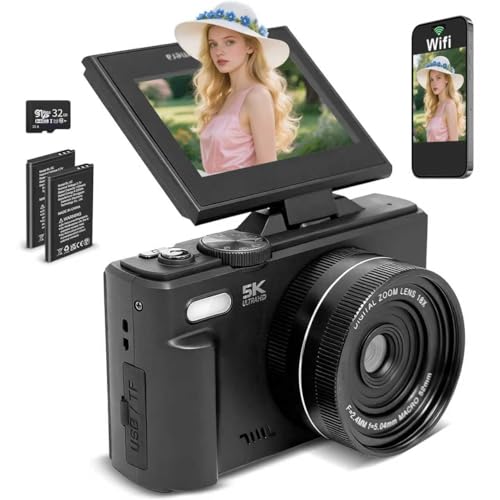 IKFDGB Digital Camera,75MP Cameras for Photography with 3" 180° Flip