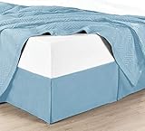 Elegant Pleated Tailored Bed Skirt, Hotel Quality Bed Skirt Made with Split Corners and a 14 inch Drop, Silky Soft Material Resistant to Wrinkles, Dust & Hair, Twin XL Size, Blue