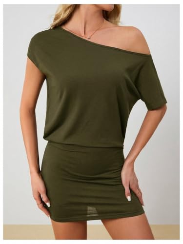 Image of SOLY HUX Women's Off The Shoulder Mini Dress Going Out Asymmetrical Dresses
