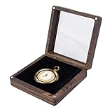 AUEAR, 1 Pack Walnut Wood Pocket Watch Box Portable Single Display Storage Travel Case Organizer